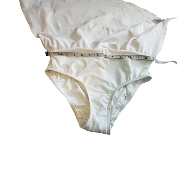 Lands End White Tiered Womens Swimsuit Skirt Bottom Elastic waistband for comfor - Picture 4 of 8